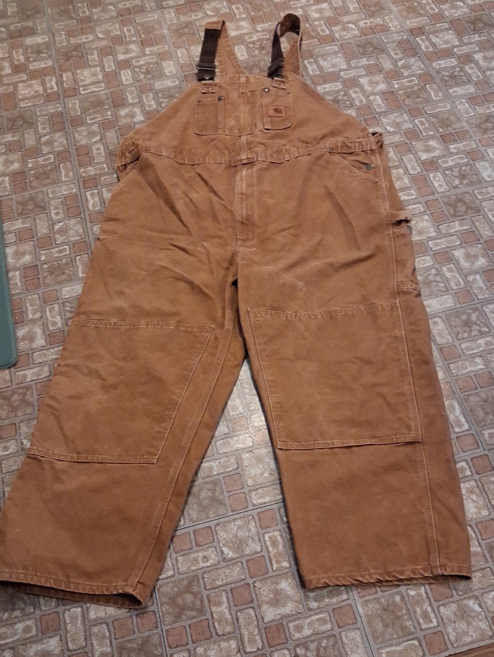 Carhartt Brown Canvas Cargo Overalls 48x30